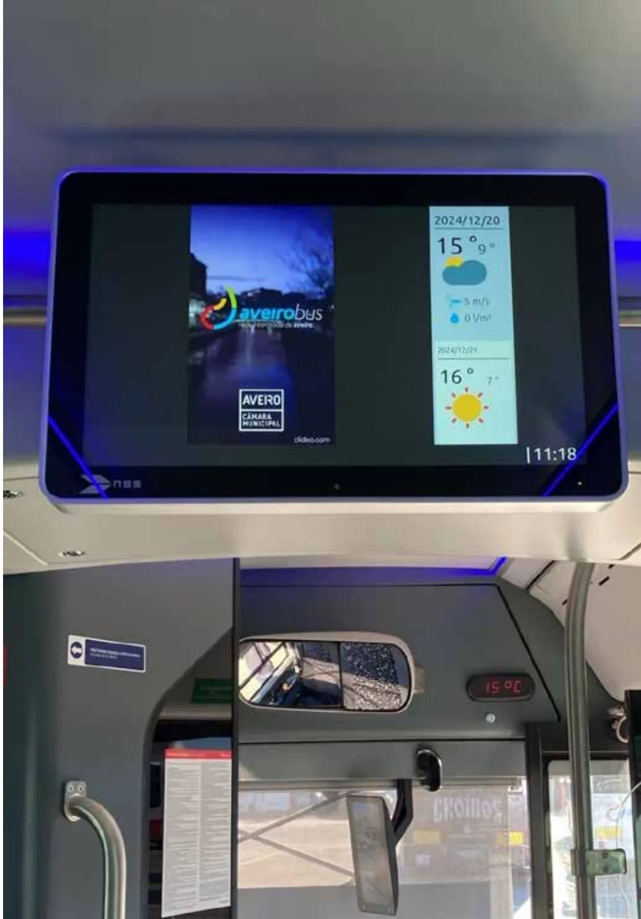 Ecrãs digitais em autocarro de Aveiro VisualBus 3